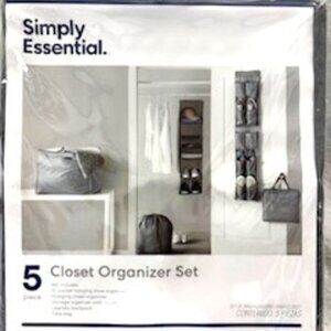 Simply Essential 5-piece gray closet organizer set NWT